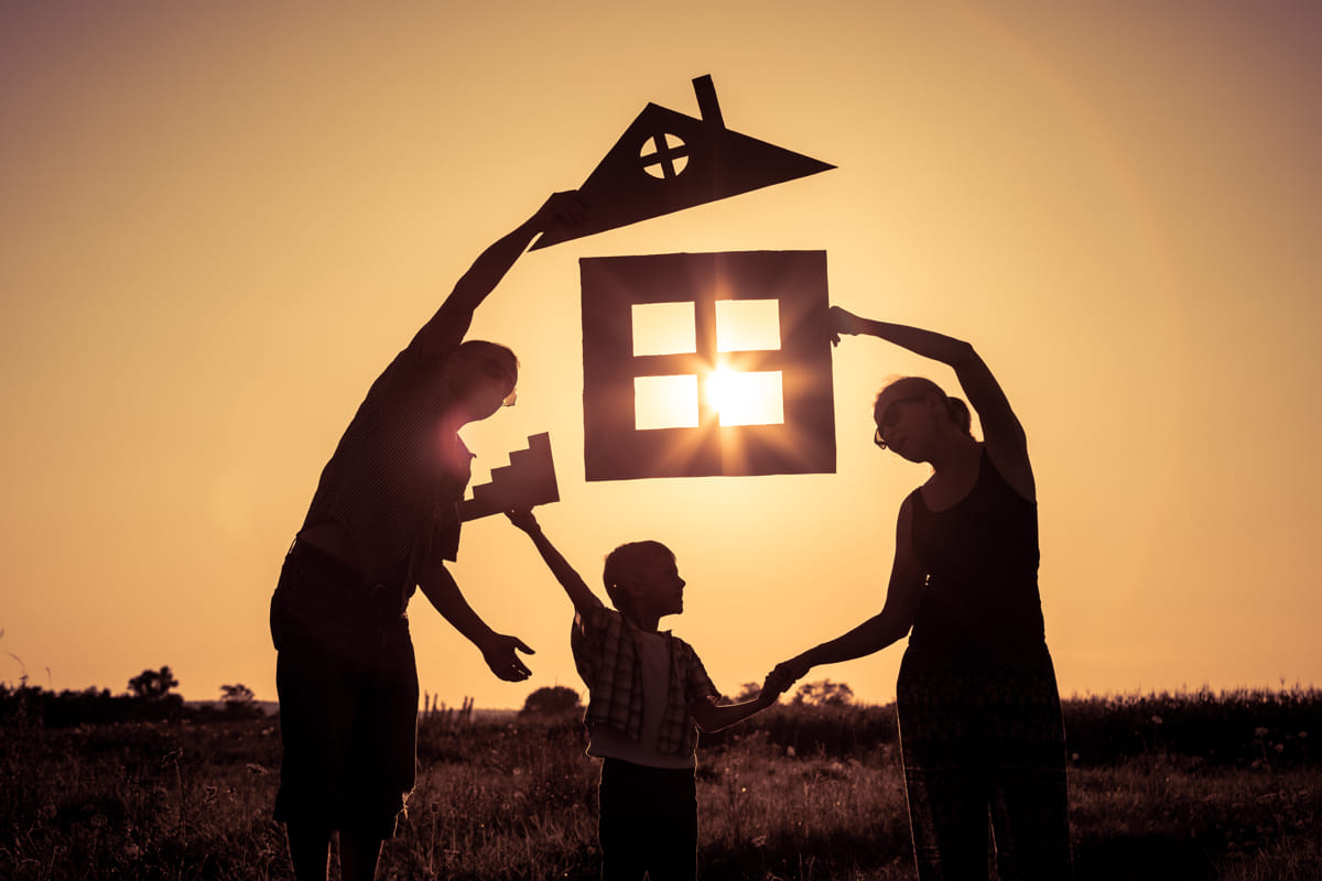 happy family sunset house
